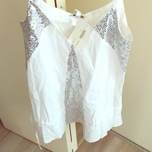 American retro sequin and cotton tank. NWT $154.00
